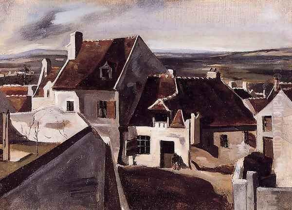 The Inn at Montigny-les-Cormeilles Oil Painting by Jean-Baptiste-Camille Corot