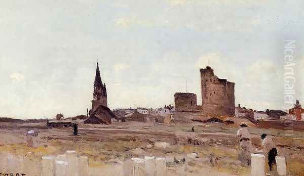 La Rochelle - Quarry near the Port Entrance Oil Painting by Jean-Baptiste-Camille Corot