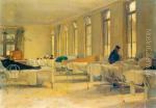 Chambre De L'hopital De La Pitie Oil Painting by Andre Devambez