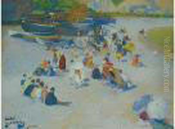  Yport, Plage  Oil Painting by Andre Devambez