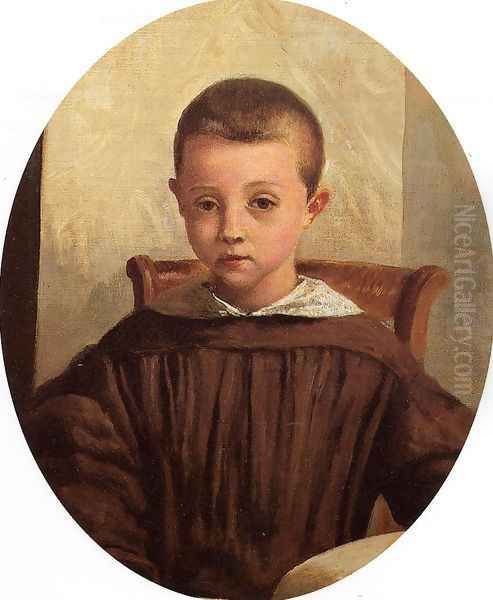 The Son of M. Edouard Delalain, c.1845-50 Oil Painting by Jean-Baptiste-Camille Corot