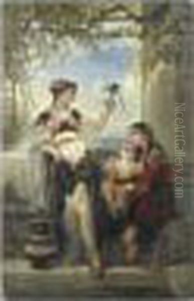 Scene Orientale Oil Painting by Louis Devedeux