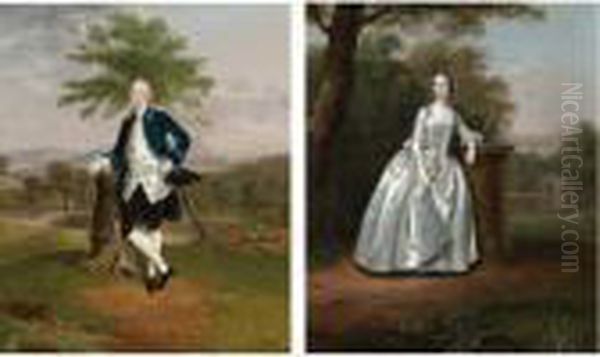 Portrait Of Edward Travers, And His Wife Elizabeth Oil Painting by Arthur Devis