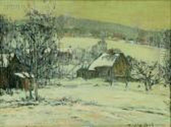 Winter Landscape Oil Painting by Frederick Usher Devoll