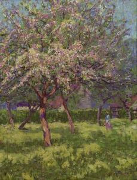 An Orchard In Bloom Oil Painting by Wynford Dewhurst