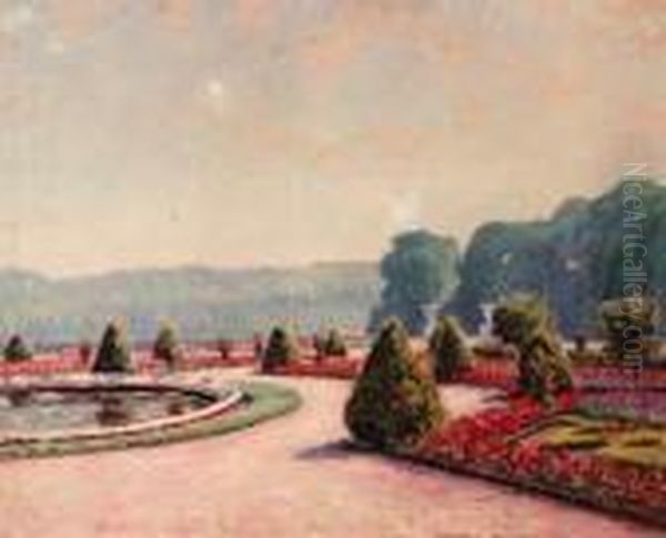 Terrace At Versailles Oil Painting by Wynford Dewhurst