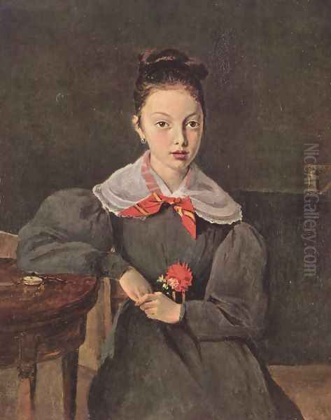 Portrait of Octavie Sennegon, the artist's niece (later Madame Chamouillet) Oil Painting by Jean-Baptiste-Camille Corot