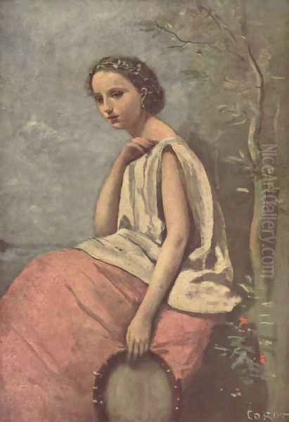 La Zingara Oil Painting by Jean-Baptiste-Camille Corot