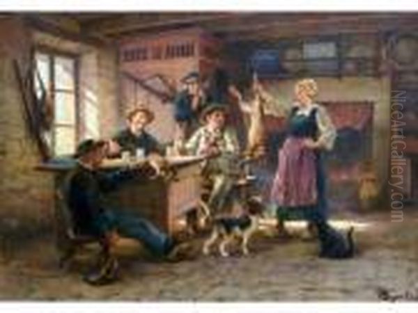 Retour De Chasse Oil Painting by Theophile Louis Deyrolle