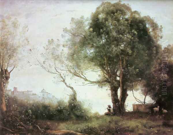 Landschaft Castelgandolfo Oil Painting by Jean-Baptiste-Camille Corot