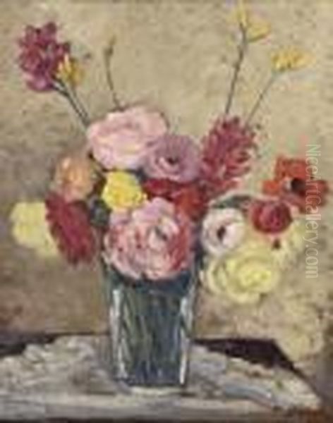 Vase De Fleurs Oil Painting by Emile Alfred Dezaunay