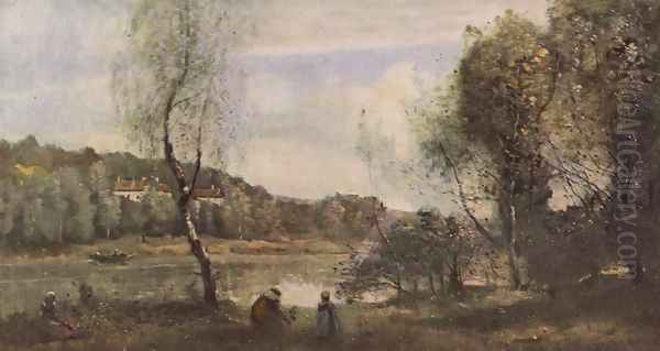 Teich von Ville-d'Avray Oil Painting by Jean-Baptiste-Camille Corot