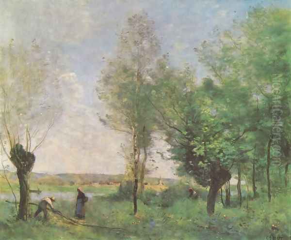 Erinnerung an Coubron Oil Painting by Jean-Baptiste-Camille Corot