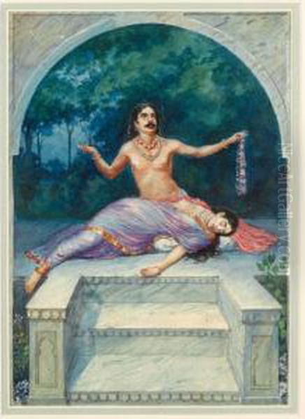 Aja Vilap Oil Painting by Mahadev Vishvanath Dhurandhar