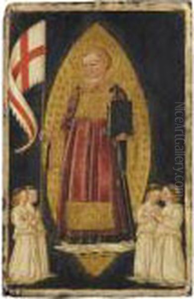 Saint Laurence In Glory With Four Angels Oil Painting by Bicci Di Neri