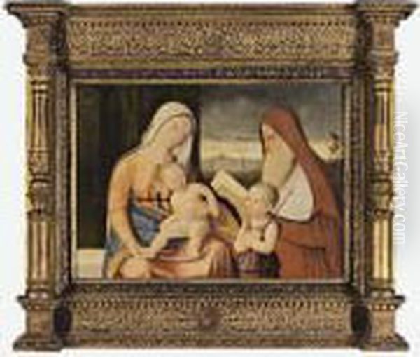 The Madonna And Child With Saint John The Baptist And Saint Jerome Oil Painting by Francesco Bissolo