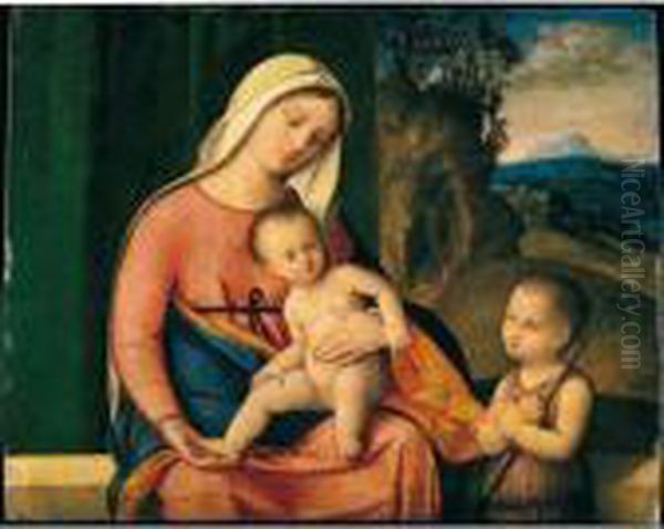 The Madonna And Child With The Infant Saint John The Baptist Oil Painting by Francesco Bissolo