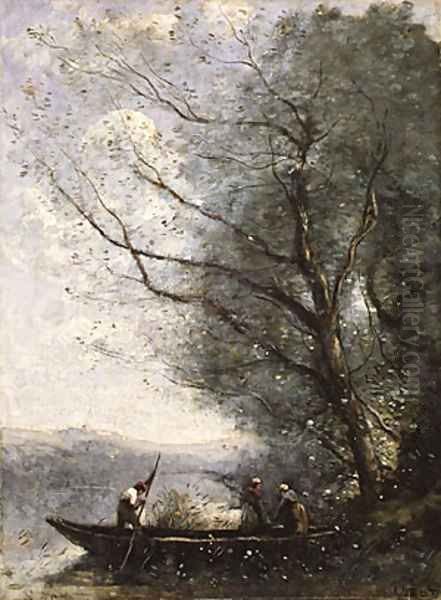 The Ferryman ca 1865 Oil Painting by Jean-Baptiste-Camille Corot