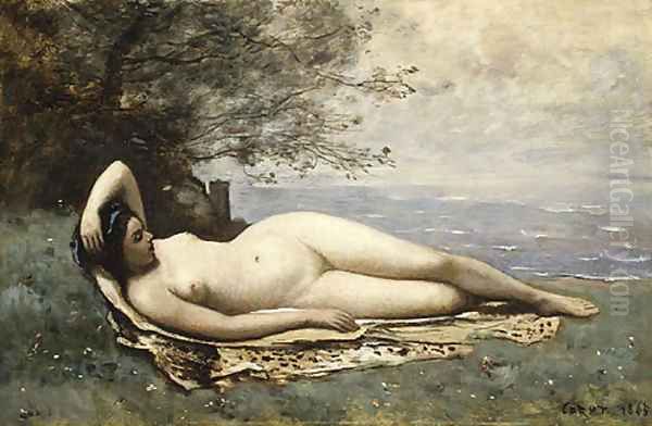 Bacchante by the Sea 1865 Oil Painting by Jean-Baptiste-Camille Corot