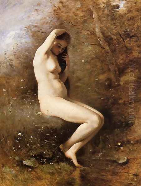 Venus at Her Bath Oil Painting by Jean-Baptiste-Camille Corot