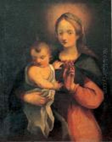 Madonna Con Bambino Oil Painting by Ventura Salimbeni