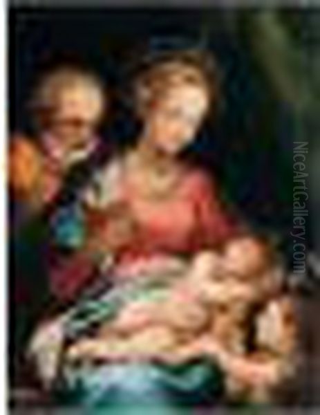 The Holy Family With The Infant Saint John The Baptist Oil Painting by Ventura Salimbeni