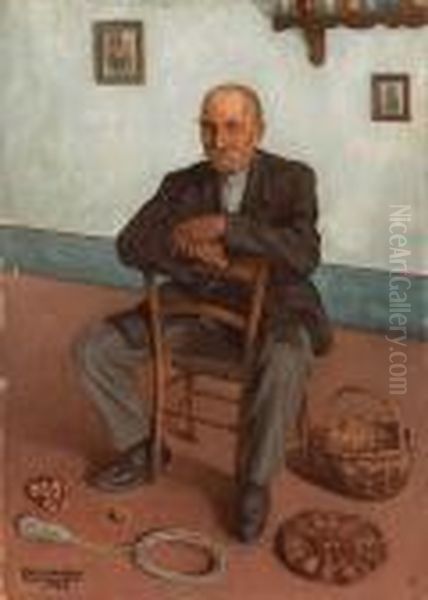 Figura Seduta - 1924 Oil Painting by Cagnaccio Di San Pietro