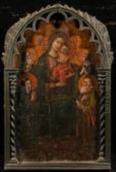 Madonna And Child And Saints Oil Painting by Ansano Mancio Di Sano Di Pietro