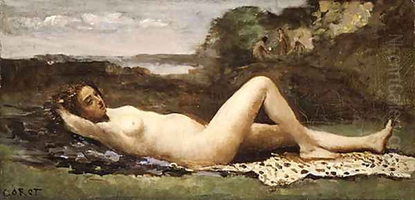 Bacchante in a Landscape 1865 Oil Painting by Jean-Baptiste-Camille Corot