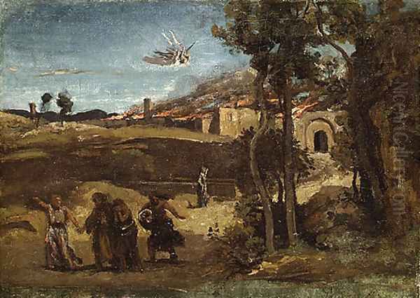 Study for The Destruction of Sodom 1844 Oil Painting by Jean-Baptiste-Camille Corot