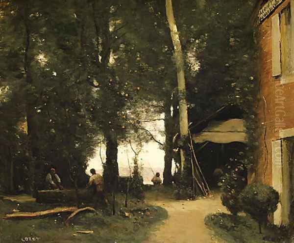 The Banks of the Seine at Conflans 1865 Oil Painting by Jean-Baptiste-Camille Corot