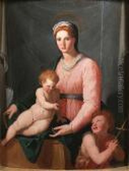 The Madonna And Child With The Infant Saint John The Baptist Oil Painting by Santi Di Tito