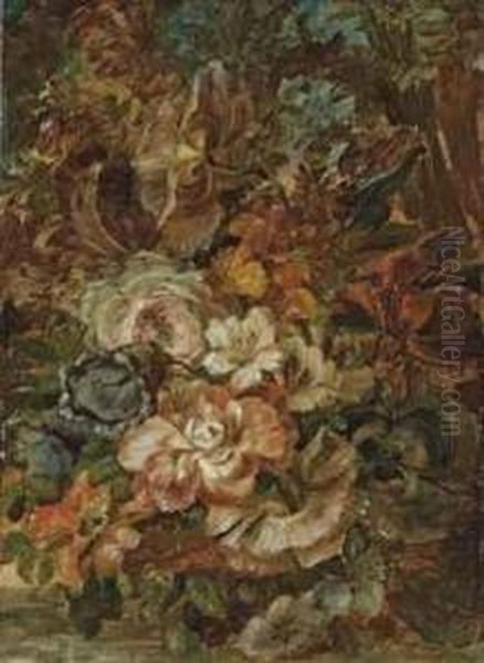 Jete De Fleurs Oil Painting by Narcisse Virgilio Diaz De La Pena