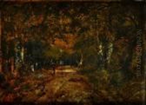 L'allee Du Bas Breau - Barbizon Oil Painting by Narcisse Virgilio Diaz De La Pena