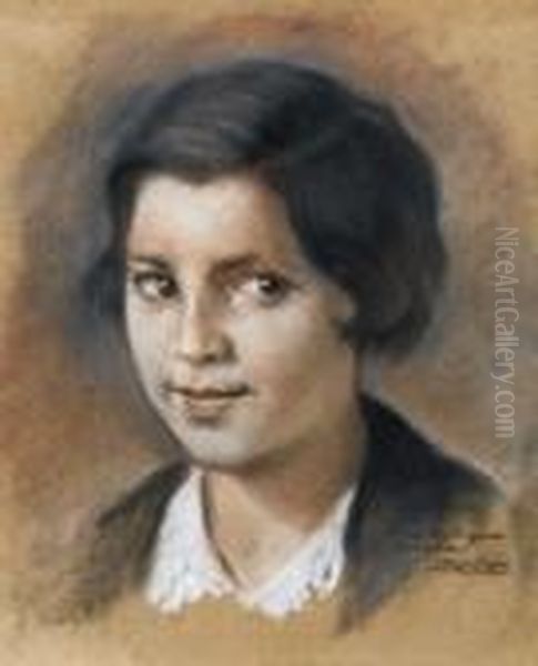 Retrato De Alumna Oil Painting by Ignacio Diaz Olano