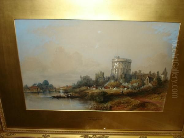 Windsor Castle Oil Painting by Thomas Colman Dibdin