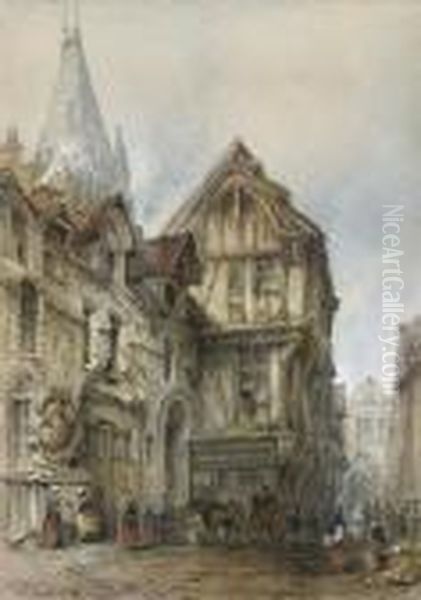 Rouen Oil Painting by Thomas Colman Dibdin