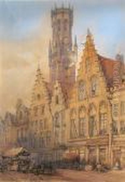 The Market Place, Bruges by Thomas Colman Dibdin