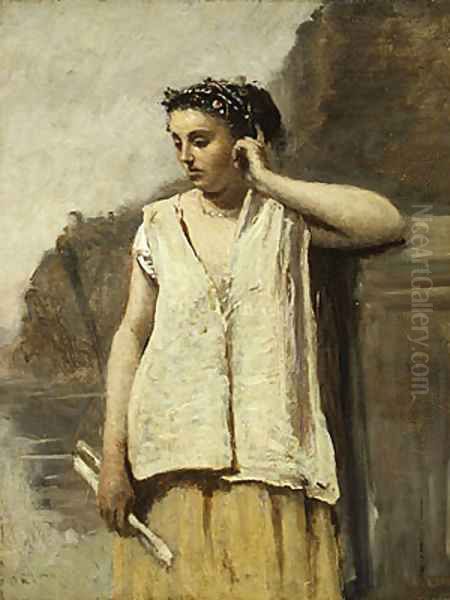 The Muse History ca 1865 Oil Painting by Jean-Baptiste-Camille Corot