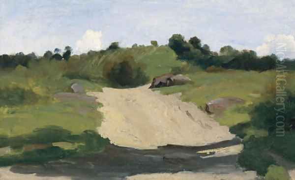 Un Chemin montant Oil Painting by Jean-Baptiste-Camille Corot