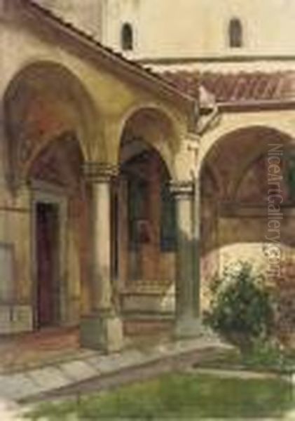 The Cloister, The Convent Of San Marco, Florence Oil Painting by Dicksie Frank