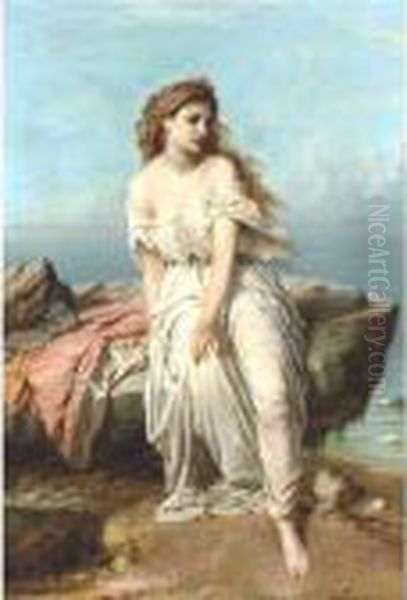 Miranda Oil Painting by Sir Thomas Francis Dicksee