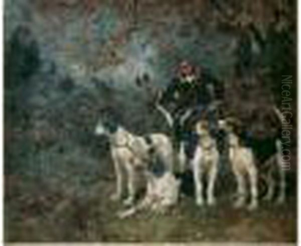 Les Chiens Favoris Oil Painting by Jules Didier