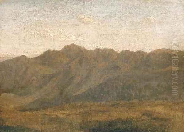 Environs de Rome, etude de montagnes Oil Painting by Jean-Baptiste-Camille Corot