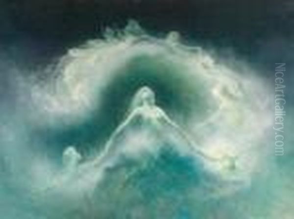 Nixentanz Am Meer Oil Painting by Karl Wilhelm Diefenbach