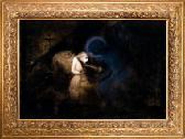 Wybawienie (musica Mistica) Oil Painting by Karl Wilhelm Diefenbach