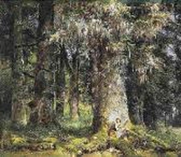 Rast Unter Dem Baum Oil Painting by Anton Dieffenbach