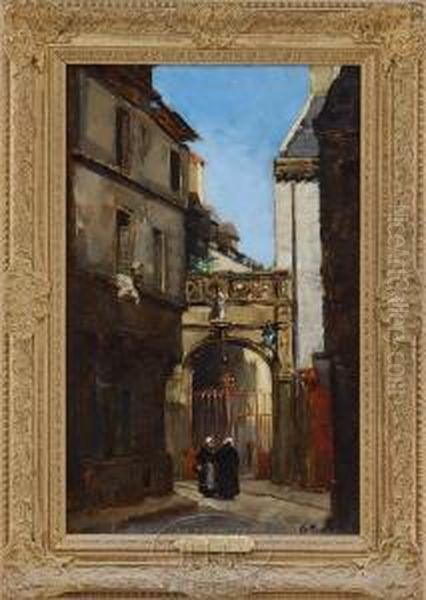 Conversation At The Gate Oil Painting by Arthur Vidal Diehl