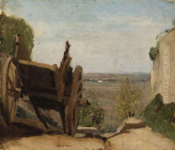 La Charrette (The Cart) Oil Painting by Jean-Baptiste-Camille Corot