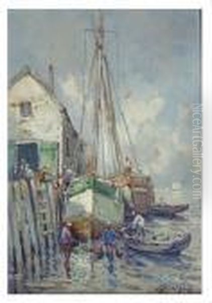 Provincetown Wharf Oil Painting by Arthur Vidal Diehl